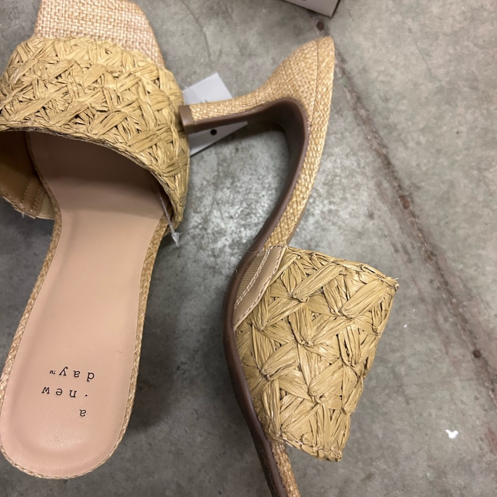 SIZES ADDED A New Day Ayla Raffia Slide Heels With Memory Foam - Picture 6 of 6